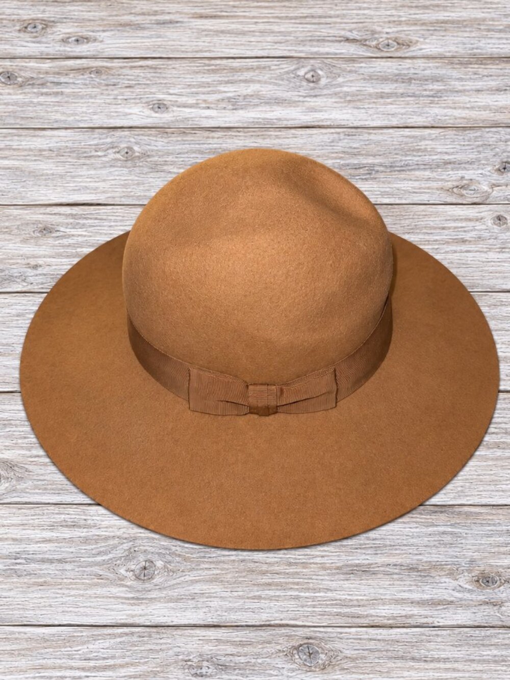 NWT Forever 21 Taupe Wide Brim Felt Fedora Hat One Size